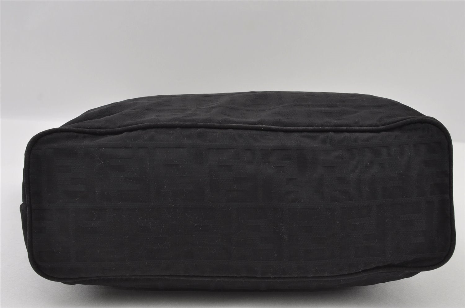 Authentic FENDI Zucca Vintage Tote Shoulder Bag Nylon Leather Black 5534I