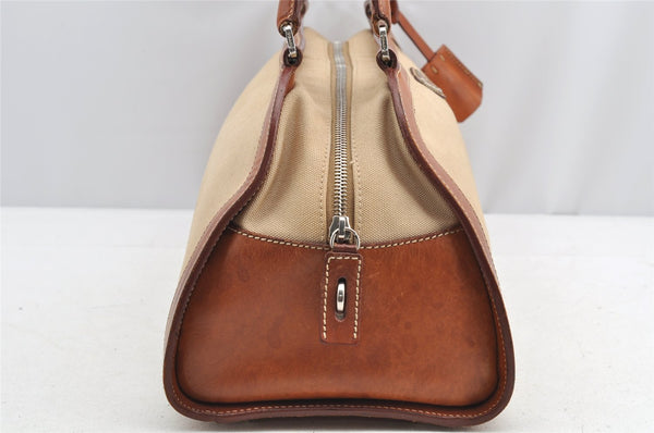 Authentic PRADA Vintage Canvas Leather Shoulder Tote Bag Beige Brown 5535I