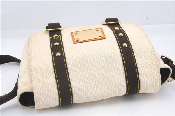 Auth Louis Vuitton Antigua Buzas PM Shoulder Cross Bag Ivory M40042 LV 5536D