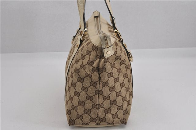 Authentic GUCCI Abbey Shoulder Tote Bag GG Canvas Leather 141470 Brown 5536F