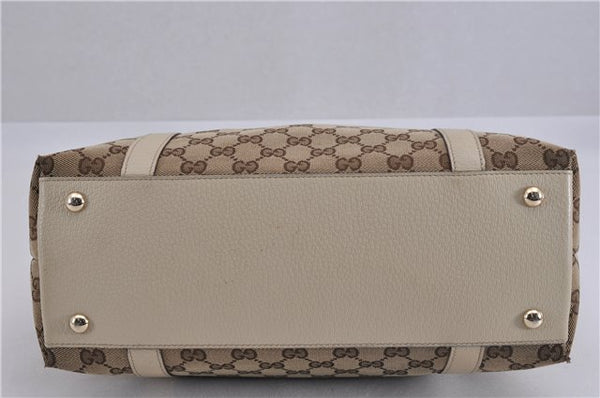 Authentic GUCCI Abbey Shoulder Tote Bag GG Canvas Leather 141470 Brown 5536F