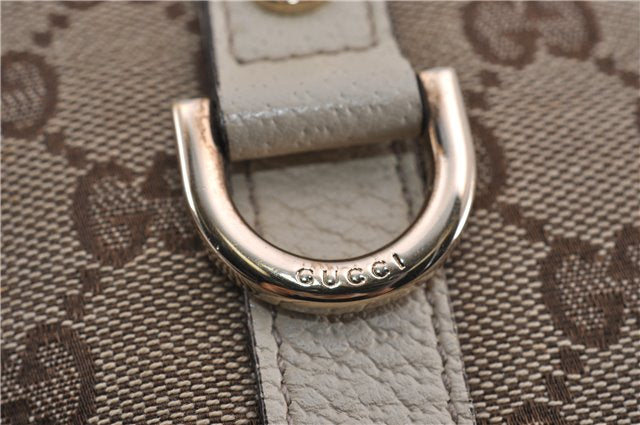 Authentic GUCCI Abbey Shoulder Tote Bag GG Canvas Leather 141470 Brown 5536F