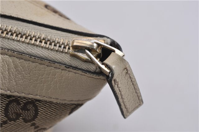 Authentic GUCCI Abbey Shoulder Tote Bag GG Canvas Leather 141470 Brown 5536F