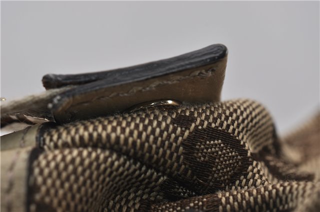 Authentic GUCCI Abbey Shoulder Tote Bag GG Canvas Leather 141470 Brown 5536F