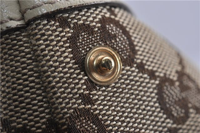 Authentic GUCCI Abbey Shoulder Tote Bag GG Canvas Leather 141470 Brown 5536F