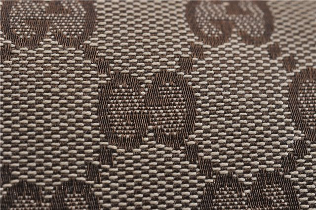 Authentic GUCCI Abbey Shoulder Tote Bag GG Canvas Leather 141470 Brown 5536F