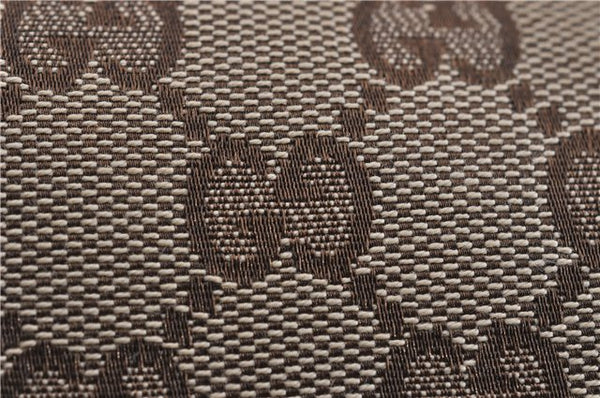 Authentic GUCCI Abbey Shoulder Tote Bag GG Canvas Leather 141470 Brown 5536F