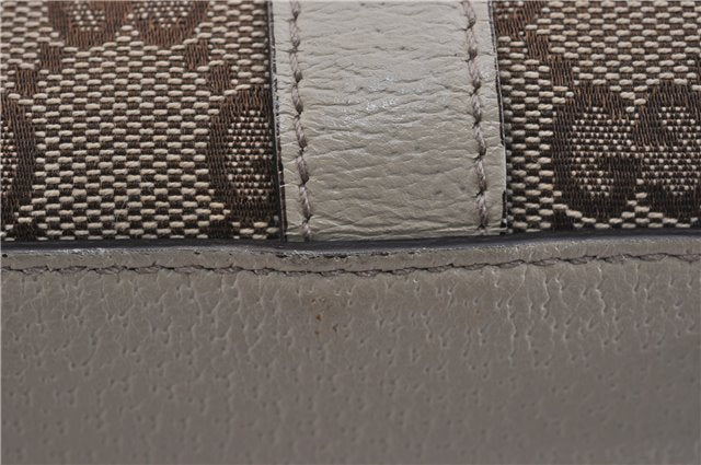 Authentic GUCCI Abbey Shoulder Tote Bag GG Canvas Leather 141470 Brown 5536F