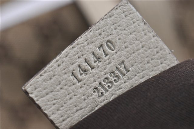 Authentic GUCCI Abbey Shoulder Tote Bag GG Canvas Leather 141470 Brown 5536F