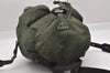 Authentic PRADA Vintage Nylon Tessuto Leather Backpack Purse Green 5536I