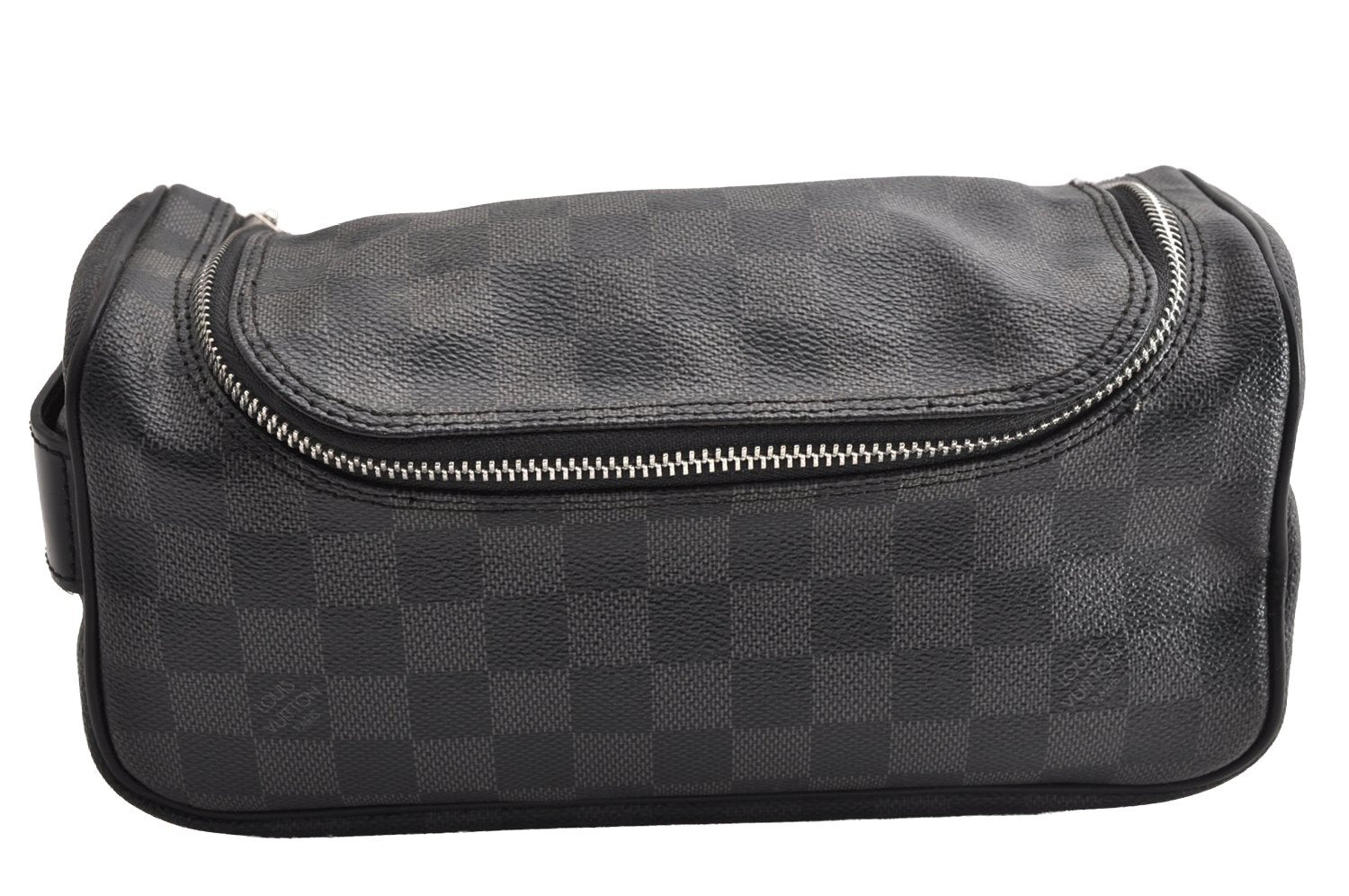 Authentic Louis Vuitton Damier Graphite Toiletry Hand Bag Pouch N47625 LV 5539I