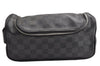Authentic Louis Vuitton Damier Graphite Toiletry Hand Bag Pouch N47625 LV 5539I