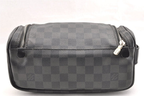 Authentic Louis Vuitton Damier Graphite Toiletry Hand Bag Pouch N47625 LV 5539I