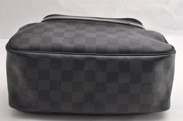 Authentic Louis Vuitton Damier Graphite Toiletry Hand Bag Pouch N47625 LV 5539I