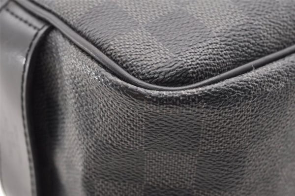 Authentic Louis Vuitton Damier Graphite Toiletry Hand Bag Pouch N47625 LV 5539I