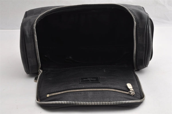 Authentic Louis Vuitton Damier Graphite Toiletry Hand Bag Pouch N47625 LV 5539I