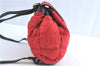 Authentic BURBERRY Backpack Nylon Polyester Leather Red Black 5540B