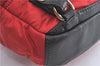 Authentic BURBERRY Backpack Nylon Polyester Leather Red Black 5540B