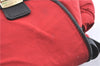 Authentic BURBERRY Backpack Nylon Polyester Leather Red Black 5540B