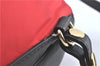 Authentic BURBERRY Backpack Nylon Polyester Leather Red Black 5540B