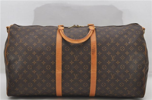 Auth Louis Vuitton Monogram Keepall Bandouliere 60 Boston Bag M41412 LV 5541D