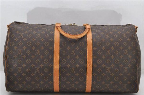 Auth Louis Vuitton Monogram Keepall Bandouliere 60 Boston Bag M41412 LV 5541D