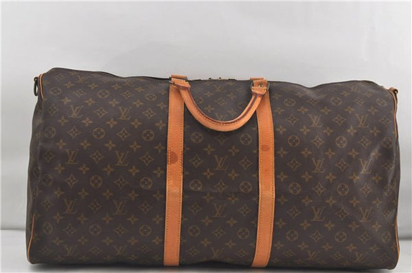 Auth Louis Vuitton Monogram Keepall Bandouliere 60 Boston Bag M41412 LV 5543D