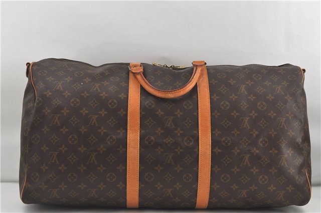 Auth Louis Vuitton Monogram Keepall Bandouliere 60 Boston Bag M41412 LV 5543D