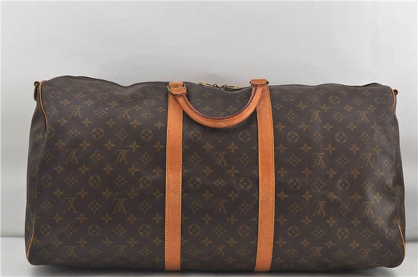 Auth Louis Vuitton Monogram Keepall Bandouliere 60 Boston Bag M41412 LV 5543D