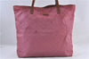 Authentic GUCCI Shoulder Tote Bag Purse GG Nylon Leather 295252 Pink 5544C