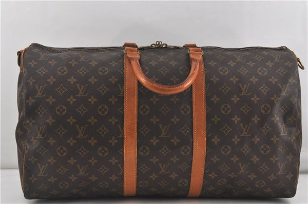 Auth Louis Vuitton Monogram Keepall Bandouliere 55 Boston Bag M41414 LV 5544D