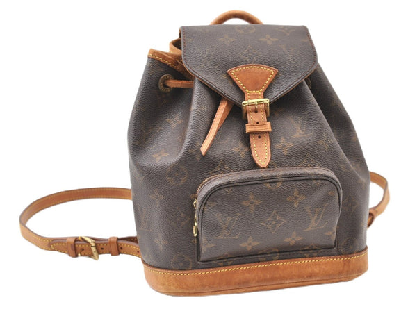 Authentic Louis Vuitton Monogram Montsouris PM Backpack M51137 LV 5544F