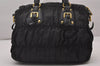 Authentic PRADA Tessuto Gaufre Nylon Leather 2Way Shoulder Hand Bag Black 5544I