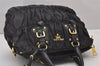 Authentic PRADA Tessuto Gaufre Nylon Leather 2Way Shoulder Hand Bag Black 5544I