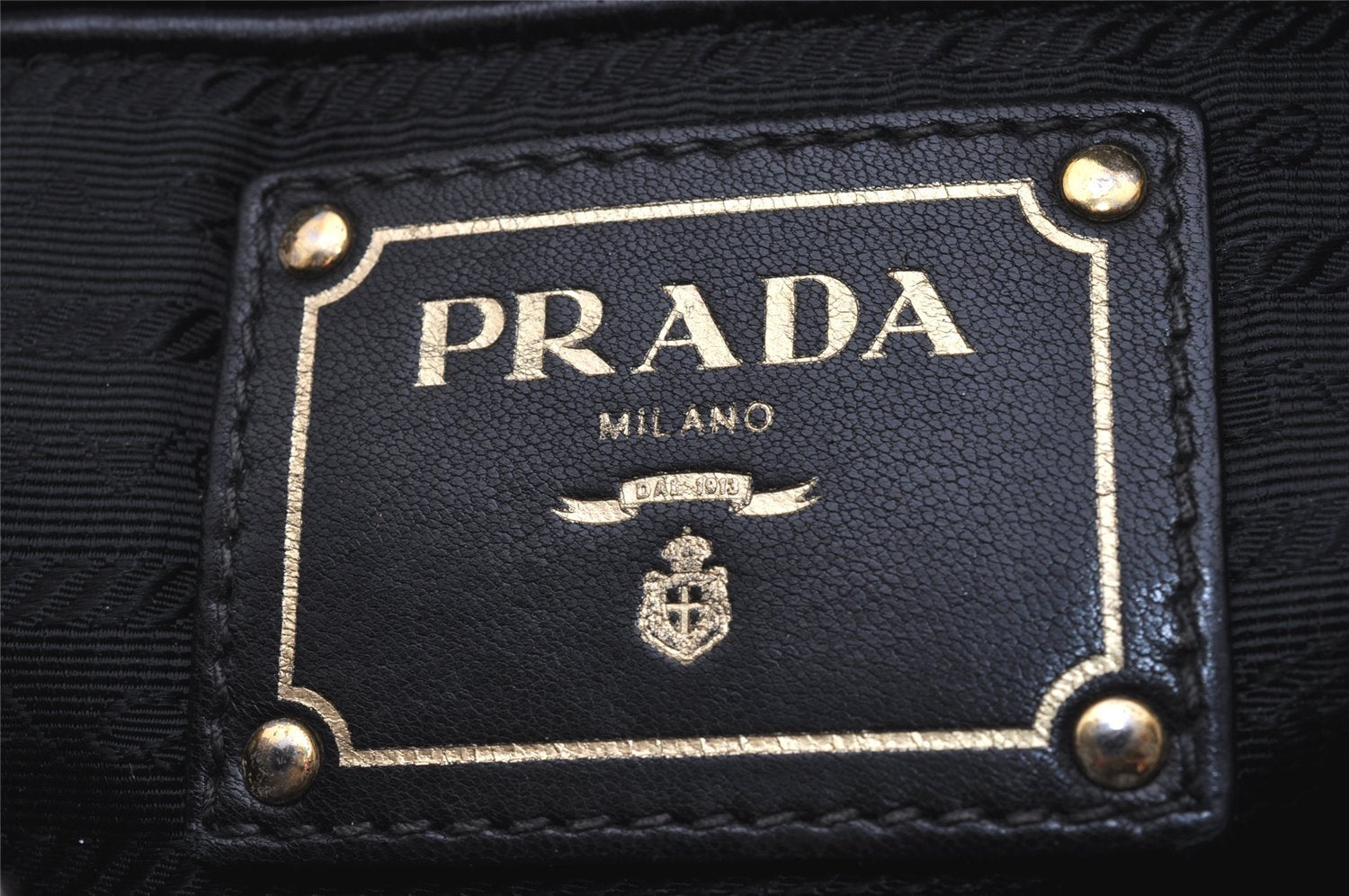 Authentic PRADA Tessuto Gaufre Nylon Leather 2Way Shoulder Hand Bag Black 5544I