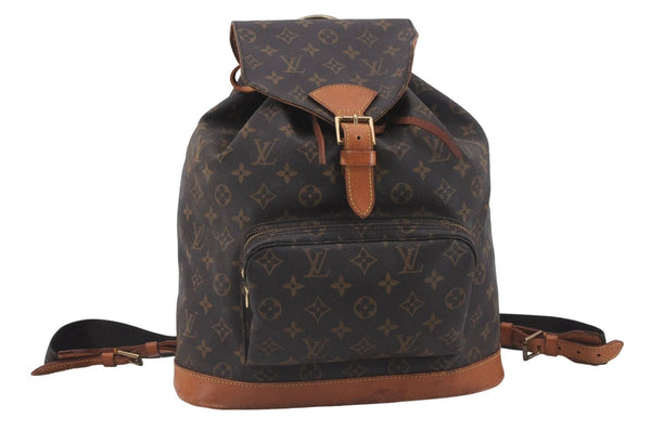 Authentic Louis Vuitton Monogram Montsouris GM Backpack M51135 LV 5548D