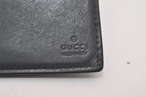 Authentic GUCCI Micro Guccissima Leather Bifold Wallet Purse 145754 Gray 5549I