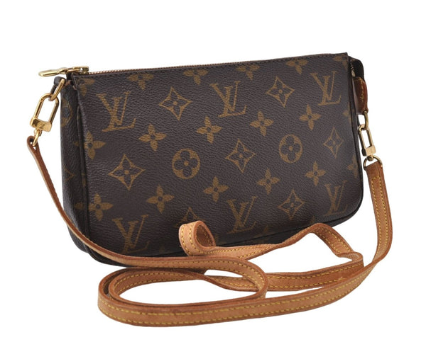 Auth Louis Vuitton Monogram Pochette Accessoires Shoulder Cross Body Pouch 5551D