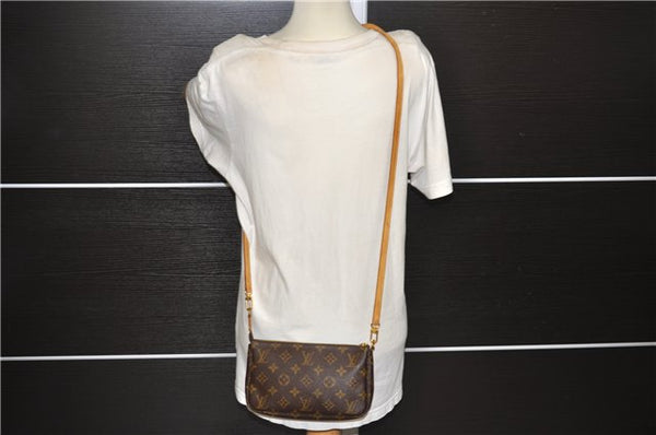 Auth Louis Vuitton Monogram Pochette Accessoires Shoulder Cross Body Pouch 5551D