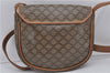 Authentic CELINE Macadam Blason Shoulder Cross Body Bag PVC Leather Brown 5551E