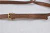 Authentic CELINE Macadam Blason Shoulder Cross Body Bag PVC Leather Brown 5551E