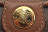 Authentic CELINE Macadam Blason Shoulder Cross Body Bag PVC Leather Brown 5551E