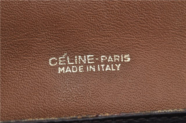 Authentic CELINE Macadam Blason Shoulder Cross Body Bag PVC Leather Brown 5551E