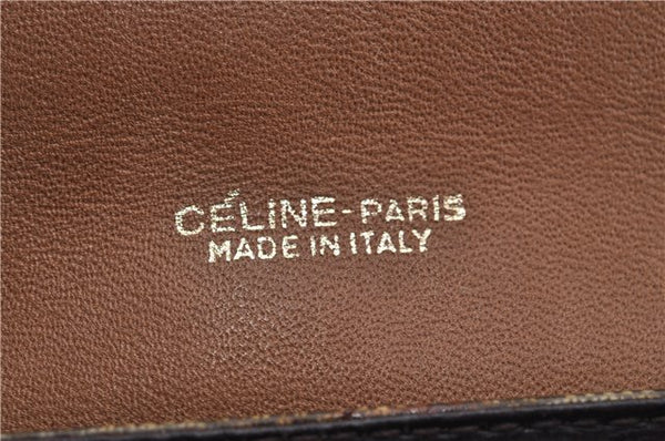 Authentic CELINE Macadam Blason Shoulder Cross Body Bag PVC Leather Brown 5551E