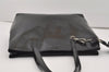 Authentic PRADA Vintage Enamel Shoulder Tote Bag Black 5553I