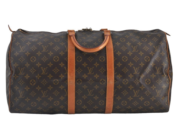 Authentic Louis Vuitton Monogram Keepall 55 Travel Boston Bag M41424 LV 5554D