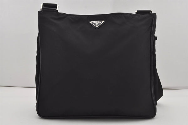 Authentic PRADA Nylon Tessuto Leather Shoulder Cross Body Bag Black 5554I