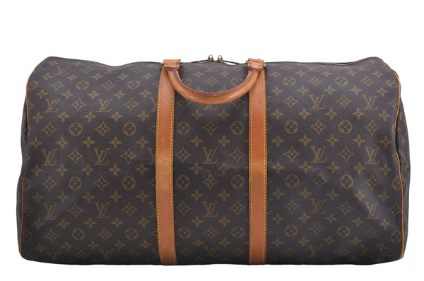 Authentic Louis Vuitton Monogram Keepall 55 Travel Boston Bag M41424 LV 5555D