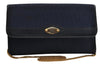 Authentic Christian Dior Trotter Chain Shoulder Bag Canvas Leather Navy CD 5555I