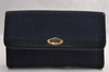 Authentic Christian Dior Trotter Chain Shoulder Bag Canvas Leather Navy CD 5555I